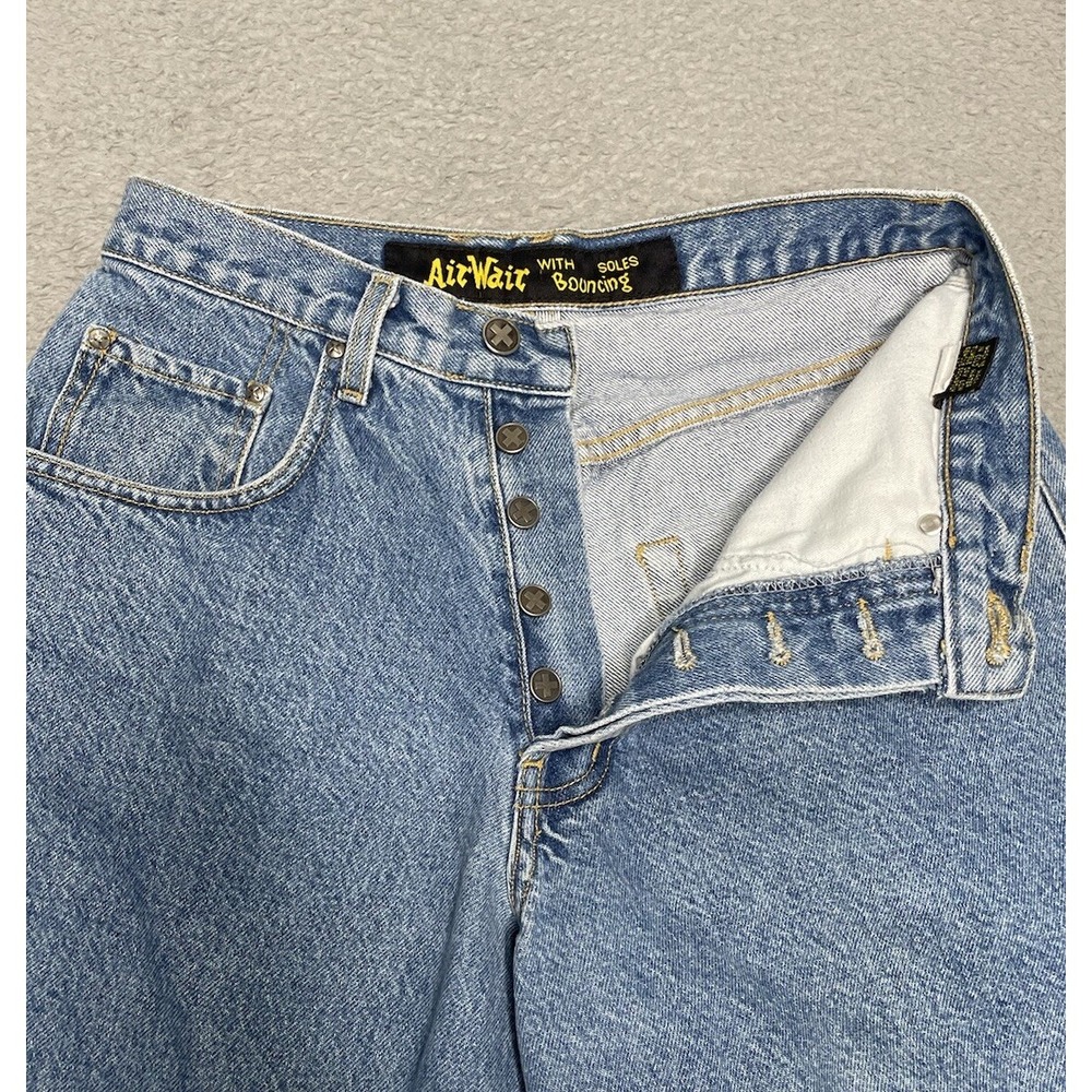 Vtg 90s Dr Martens AirWair Men 29 Super Baggy Butterfly Button Denim Jean Shorts - Picture 3 of 15